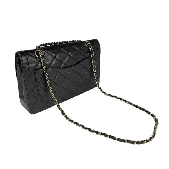 CHANEL Matelasse Double Flap Chian Shoulder Bag Black/Gold/Silver - Picture 6 of 13